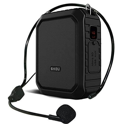 Bluetooth Voice Amplifier Waterproof 18W, Headset Speaker with Microphone, 4400mah Rechargeable Small Portable Amplifier Mini Mic Amp Personal Voice Saver Back Clip Belt for Teachers, Tour guide etc