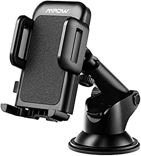 Mpow Car Phone Mount, Dashboard Car Phone Holder, Washable Strong Sticky Gel Pad with One-Touch Design Compatible iPhone Xs,XS MAX,XR,X,8,8Plus,7,7Plus,6,6Plus, Galaxy S7,8,9,10, Google Nexus, Black