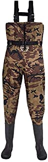 Fly Fishing Hero Chest Waders for Men with Boots Hunting Waders Fishing Boots Neoprene Waders for Women Free Hangers Included (Camouflage, 6)