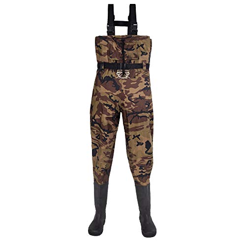 Fly Fishing Hero Chest Waders for Men with Boots Hunting Waders Fishing Boots Neoprene Waders for Women Free Hangers Included (Camouflage, 6)