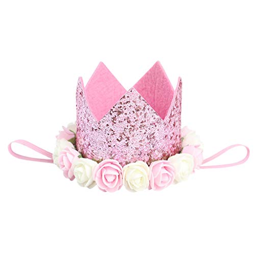 Iusun Baby Flower Birthday Hat Children Party Crown Hat Hair Band Photo Crown Headband Head Wrap Hoop Simple Sweet Tie Hairpin Hair Decoration Headclip Accessories