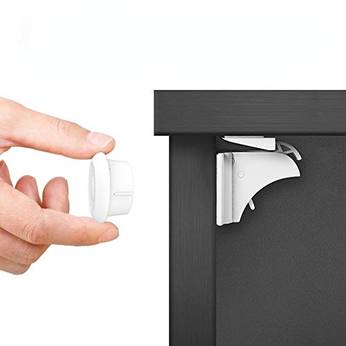 Baby Proofing Magnetic Cabinet Locks Child Safety - Norjews (3 Keys+20 Locks), Childproof Cupboard Baby Latches - Adhesive Magnet Drawers Locks No Tool or Drill