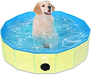 Zacro Foldable Small Dog Pool - Pet Dog Cats Paddling Bath Pool, Small Outdoor Bathing Tub for Dogs Cats and Kids (31.5 X 7.9 in)