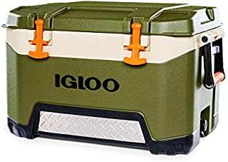 Igloo BMX 52 Quart Cooler with Cool Riser Technology, Fish Ruler, and Tie-Down Points - 16.34 Pounds - Green and Orange