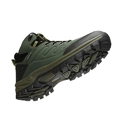 GSLMOLN Mens Waterproof Hiking Boots Lightweight Outdoor Non Slip Casual Trail Trekking Walking Boot Army/Green 42