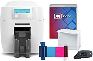 Magicard 300 Dual Sided ID Card Printer & Complete Supplies Package with Bodno ID Software - Silver Edition