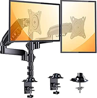 ErGear Dual Monitor Stand, 17 to 32 Inch Monitor Desk Mount, Each Monitor Arm Holds Up to 19.84lbs, Height Adjustable Monitor Mount with C Clamp/Grommet,75/100mm Vesa Mount