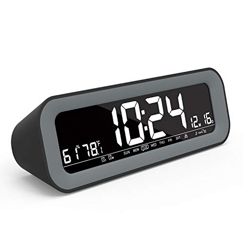 FULLWILL Alarm Clock Radio with Auto Dimming, FM Radio, 2 USB Charging Ports, Large 7