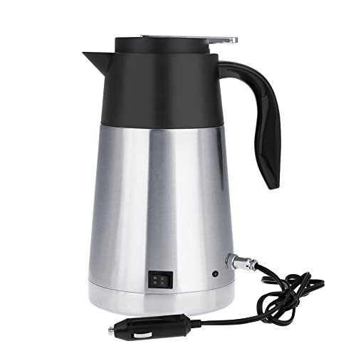 Stainless Steel Electric Car Kettles, 12V/24V 1300ml Portable Car Kettle Car Truck Travel Water Pot Heated Water Cup(24V Truck)