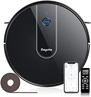 Robot Vacuum, Bagotte BG700 Robotic Vacuum Cleaner with Sweeping & Mopping, Wifi, Strong Suction Self-Charging, Super-Thin and Quiet Smart Vacuum Multi-Cleaning Modes Ideal for Pet Hair, Carpet, Floor