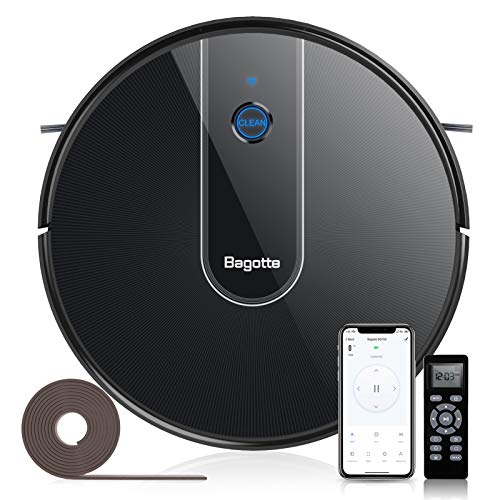 Robot Vacuum, Bagotte BG700 Robotic Vacuum Cleaner with Sweeping & Mopping, Wifi, Strong Suction Self-Charging, Super-Thin and Quiet Smart Vacuum Multi-Cleaning Modes Ideal for Pet Hair, Carpet, Floor