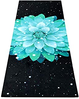 Heathyoga Non Slip Hot Yoga Towel, 100% Microfiber Non Slip Yoga Mat Towel for Hot Yoga, Pilates and Fitness, Exclusive Corner Pockets Design + Free Spray Bottle