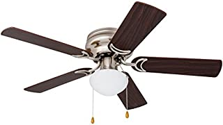 Prominence Home 80029-01 Alvina Led Globe Light Hugger/Low Profile Ceiling Fan, 42 inches, Satin Nickel