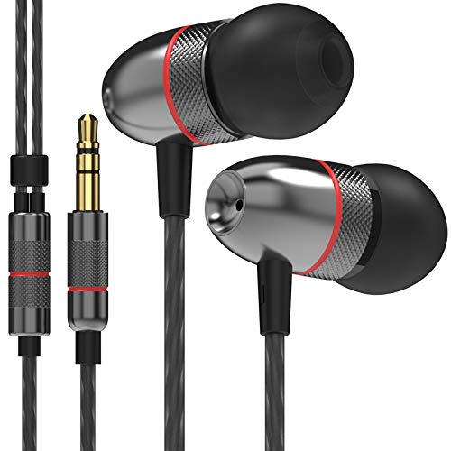 Betron ELR50 Noise Isolating Earbuds in Ear Earphone Headphones with Carry Case Enhanced Bass Sound with 3 Different Sized Ear Bud Tips Black