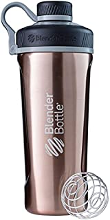 BlenderBottle Radian Shaker Cup Insulated Stainless Steel Water Bottle with Wire Whisk, 26-Ounce, Copper