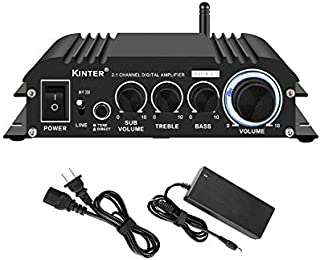 Kinter K3118-2.1 Bluetooth 5.0 Stereo Digital Receiver Amplifier 2.1 Channel Mini Hi-Fi Class D Amp 30 Watt x 2 Channels + 80 Watt Subwoofer for Home TV DIY Auto Outdoor Passive Speakers Subwoofer