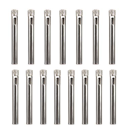 YOTINO 15Pcs Diamond Drill Bit Set, 0.24inch/6mm Small Diamond Hole Saw Set Hollow Core Drill Bit Set for Glass, Ceramics, Porcelain, Ceramic Tile, Marble