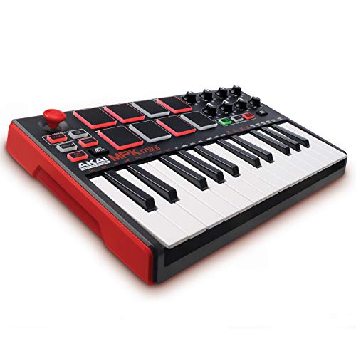 Akai Professional MPK Mini MKII  25 Key USB MIDI Keyboard Controller With 8 Drum Pads, 8 Assignable Q-Link Knobs and Pro Software Suite Included