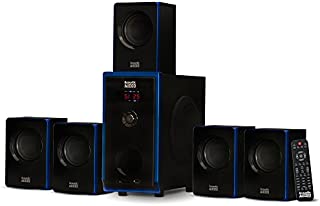 Acoustic Audio AA5102 Bluetooth Powered 5.1 Speaker System Home Theater Surround, Black (AA5102)