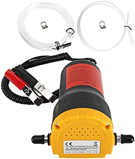HighFree Oil Change Pump Extractor 12V 60W Oil Diesel Fluid Pump Extractor Scavenge Suction Transfer Pump with Hose for Boat, Tubes, Truck, RV, ATV (Yellow)