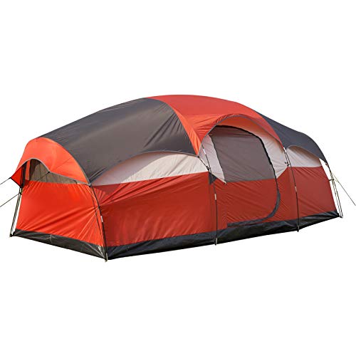 Superrella Portable Waterproof Family Large Tent with Double Layer for 6-8 Person Camping, Hiking, Outdoor Activities, Orrange Red