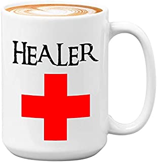 Game Coffee Mug White 15oz - Healer - RPG Pathfinder Dungeons and Dragons Fantasy Geek DnD Present Gaming