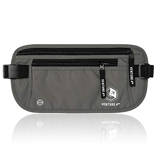 VENTURE 4TH Travel Money Belt - RFID Blocking (Gray)