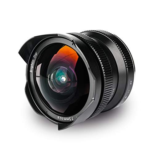 Brightin Star 7.5mm F2.8 APS-C Ultra Wide Angle Fisheye Lens for Canon EF-Mount Mirrorless Cameras M M2 M3 M5 M6 M10 M100 M50