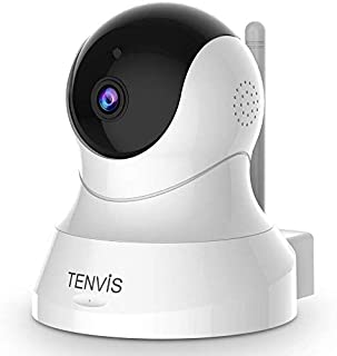 TENVIS 1080P Security Camera - Wireless Camera, IP Camera with Night Vision, 2-Way Audio, 2.4Ghz WiFi Indoor Home Dome Camera for Pet Baby, Remote Surveillance Monitor with Phone App (White)
