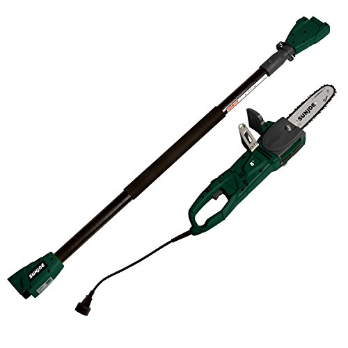 Sun Joe SWJ806E-HTG 8-Inch 8.0 Amp 2-in-1 Convertible Pole Chain Saw, Hunter Green