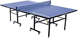 Table Tennis Table Indoor Foldable, Preassembled Full Sized Ping Pong Table with Cover Outdoor Waterproof and Ping Pong Paddle Set, Quick Clamp Net and Wheels for Kids Students Adults