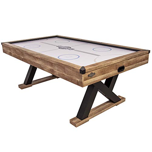 American Legend Kirkwood 84 Air Powered Hockey Table with Rustic Wood Finish, K-Shaped Legs and Modern Design