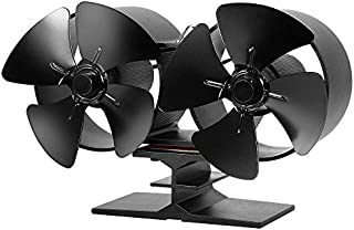 Vvciic Double Stove Fan â8 Blades â Two Heat Powered Fans for Wood/Log Burners or Fireplace â Quiet Design â Circulates Warm/Heated Air â Eco-Friendly and Economical â 180-250 CFM