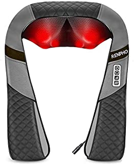 Back Neck Massager with Heat, RENPHO Shiatsu Shoulder Massager with Electric Deep Tissue Kneading Massage, Pain Relief on Waist, Leg, Calf, Foot, Arm, Full Body, Muscles, Use at Home, Car, Office