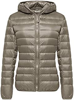 Wantdo Women's Light Weight Winter Packable Down Jacket Warm Coat Khaki Small