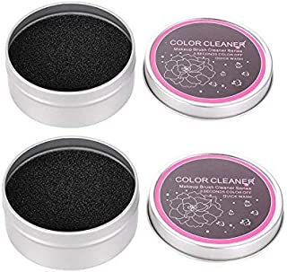 2 Pack Cleaner Sponge, Dry Makeup Brushes Cleaner Eye Shadow or Blush Color Removal Quickly Switch to Next Color