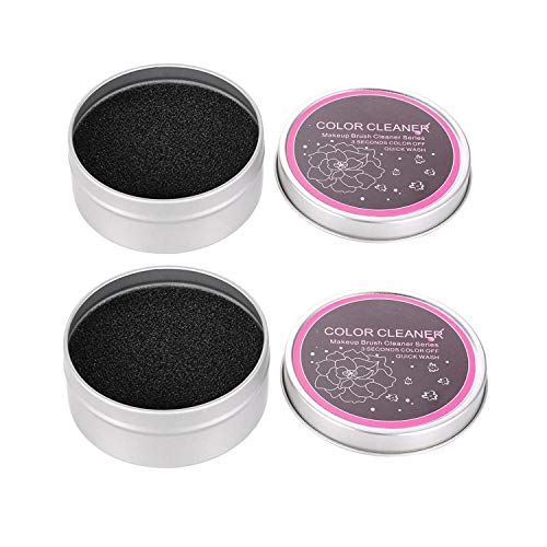 2 Pack Cleaner Sponge, Dry Makeup Brushes Cleaner Eye Shadow or Blush Color Removal Quickly Switch to Next Color