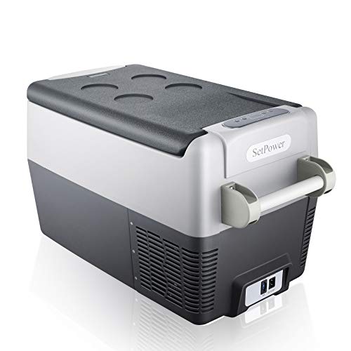 Setpower AJ30 32 Quarts Portable Freezer Fridge 12V Cooler, 0-50, DC 12/24V, AC 110-240V, Car Fridge Compact Refrigerator, for Truck, Van, RV Road Trip, Outdoor, Camping, Picnic, BBQ, Patio