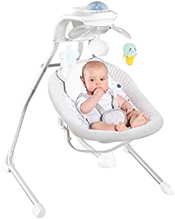 RONBEI Baby Swings for Infants, Cradle Swing, Electric Baby Swing Chair with 4 Swing Speeds/Vibration & Music
