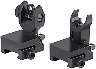 Twod Flip Up Battle Sight Front and Rear Iron Sight Set Dual Aperture BUIS,Low Profile,Black