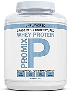 Grass Fed Whey Protein | 5lb | Unflavored Whey from California Cows | 100% Natural Whey | 2 Ingredients w/ No Sweeteners or Added Sugars | Non-GMO + Gluten Free + Preservative Free | Pure Promix_bulk