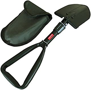 TABOR TOOLS J35A Folding Shovel, Survival Spade for Camping, Gardening, Snow Removal, and SUV Emergencies, Entrenching Trowel Tool with Steel Rugged Edge Blade, Includes Carrying Pouch with Loop.