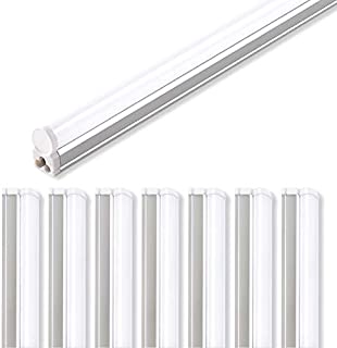 (Pack of 8) Barrina LED T5 Integrated Single Fixture, 4FT, 2200lm, 6500K (Super Bright White), 20W, Utility Shop Light, Ceiling and Under Cabinet Light, Corded Electric with Built-in ON/Off Switchs