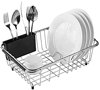 Adjustable Over Sink Dish Rack Stainless Steel Dish Drying Rack On Counter or in Sink, Rustproof