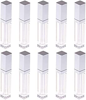 10 Pcs 7Ml Lip Gloss Tube Empty Refillable Lip Balm Bottle Clear Plastic Lip Glaze Tube with Mirror and Led Light Lip Glaze Empty Bottle Lip Gloss Sub-Bottle for DIY Lip Gloss Balm Cosmetic Silver