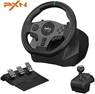 PXN V9 270/900°Gameing Racing Wheels,PS4 Racing Steering Wheel Dual-Motor Feedback Driving,with Pedals and Joystick PC Steering Wheel,Suitable for Xbox Series X&S/PS3/PS4/PC/Xbox One/Nintendo Switch