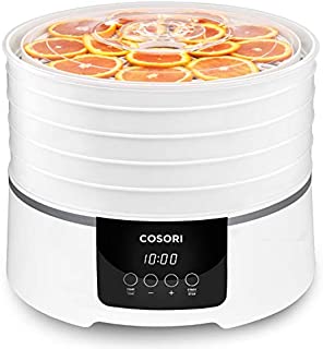 COSORI Food Dehydrator Machine (50 Recipes) Dryer for Fruit, Meat, Beef Jerky, Vegetables Dog Treats, 5 BPA-Free Trays, with Timer and Temperature Control, ETL Listed, Overheat Protection, CO165-FD