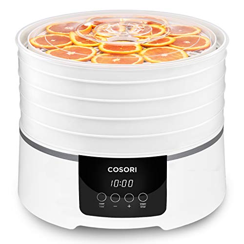 COSORI Food Dehydrator Machine (50 Recipes) Dryer for Fruit, Meat, Beef Jerky, Vegetables Dog Treats, 5 BPA-Free Trays, with Timer and Temperature Control, ETL Listed, Overheat Protection, CO165-FD