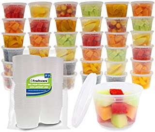 Freshware Food Storage Containers [36 Set] 16 oz Plastic Deli Containers with Lids, Slime, Soup, Meal Prep Containers | BPA Free | Stackable | Leakproof | Microwave/Dishwasher/Freezer Safe