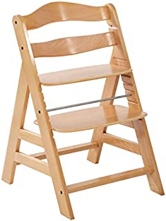 Hauck Alpha Wooden Height Adjustable Chair from 36 Months, Compatible with Hauck Alpha Bouncer from Birth, Natural